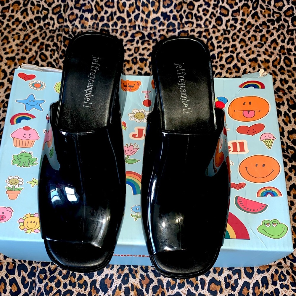 Shiny black Jeffery Campbell sandals